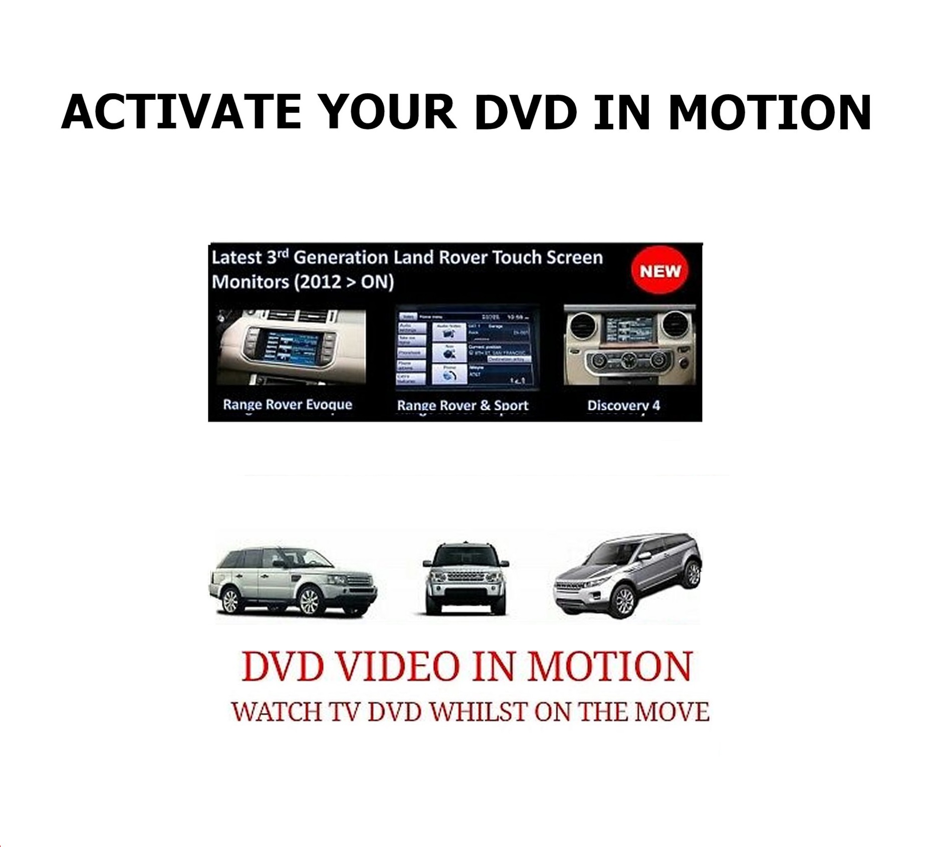 Video In Motion Activation Service for Land Rover Range Rover Jaguar