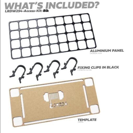 Black Winch Access Panel Kit for Land Rover Defender L663