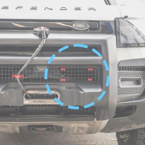 Black Winch Access Panel Kit with Red Clips for Land Rover Defender L663