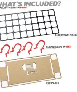 Black Winch Access Panel Kit with Red Clips for Land Rover Defender L663