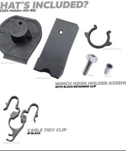 Black Winch Holder & Cable Tidy Kit for Land Rover Defender L663