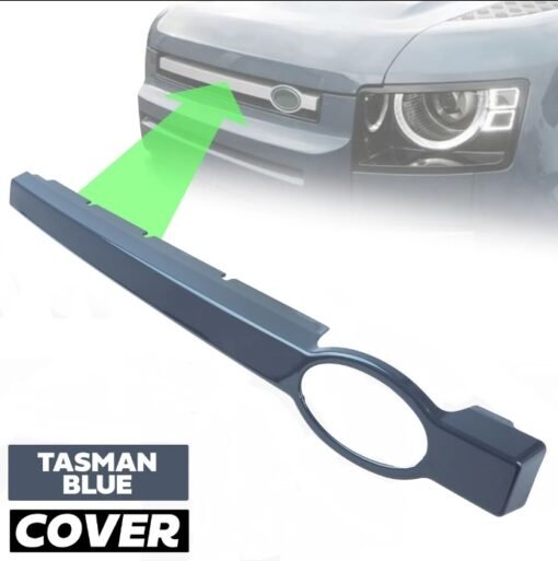 Cover of the Front Grille Bar in Tasman Blue for Land Rover Defender L663