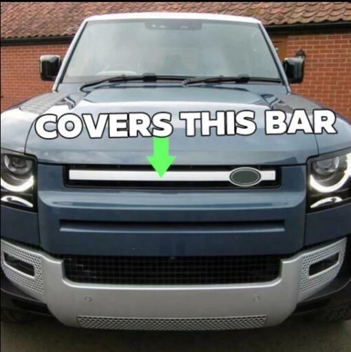Cover of the Front Grille Bar in Tasman Blue for Land Rover Defender L663