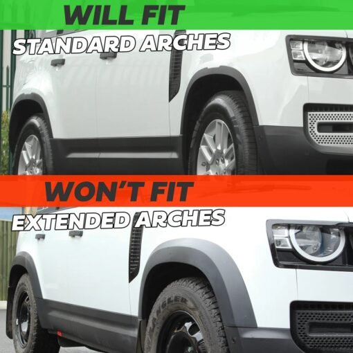Genuine Chequer Plate Wheel Arch Trim Kit 90 Model for Land Rover Defender L663