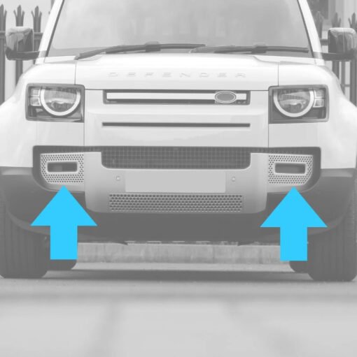 Silicon Silver Fog Lamp Surround Grille for Land Rover Defender L663