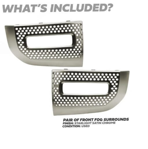 Starlight Satin Chrome Fog Lamp Surround Grille for Land Rover Defender L663
