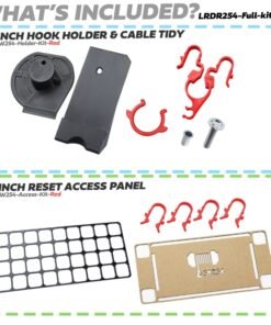 Winch Access Panel & Hook Holder Bundle with Red Clips for Land Rover Defender L663