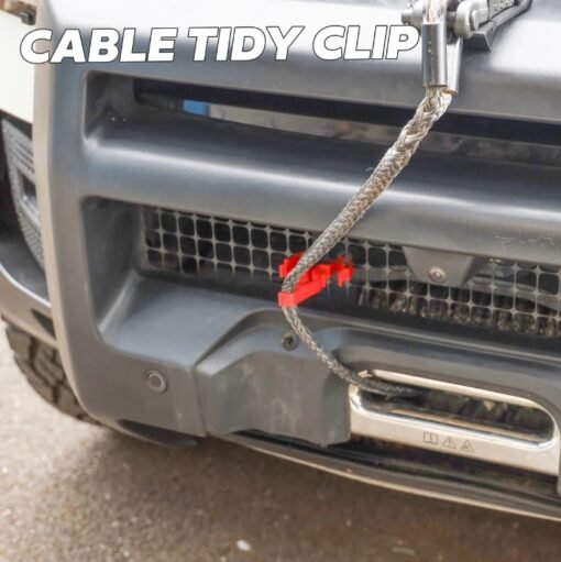 Winch Access Panel & Hook Holder Bundle with Red Clips for Land Rover Defender L663