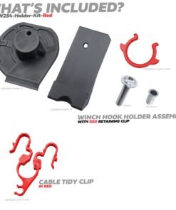 Winch Holder & Cable Tidy Kit with Red Clips for Land Rover Defender L663