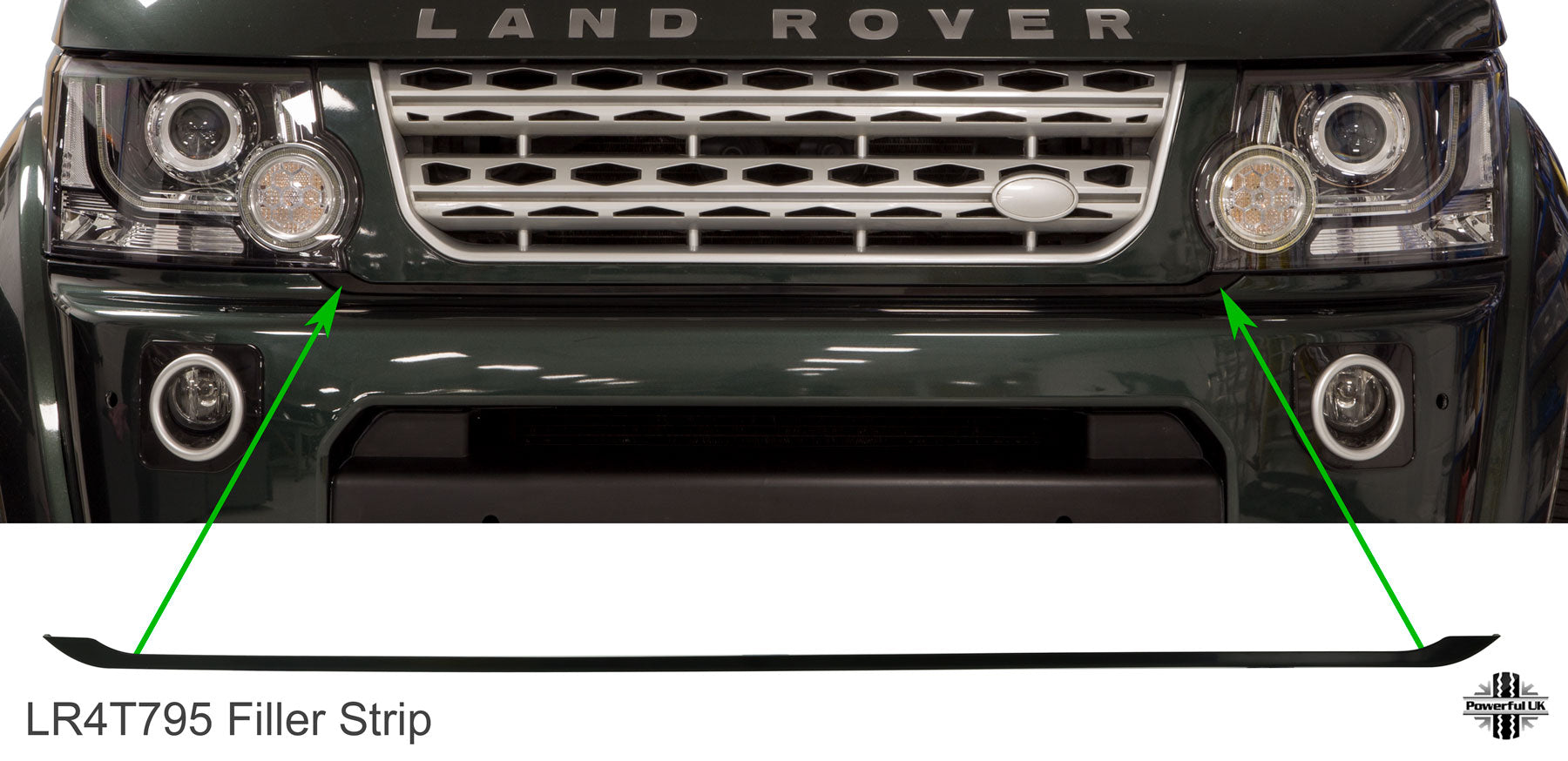 Gloss Black Front Grille Filler Strip for Discovery 4 Facelift Conversion