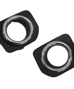 Front Bumper Fog Lamp Bezels - Black + Chrome - for Land Rover Discovery 4 2014-2016