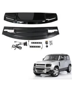 Car Roof Front Spoiler With Drl Top Led Light Automotive Glossy Black For 2020 Defender