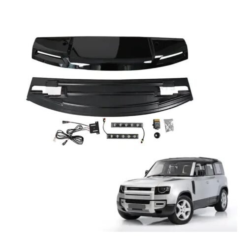 Car Roof Front Spoiler With Drl Top Led Light Automotive Glossy Black For 2020 Defender