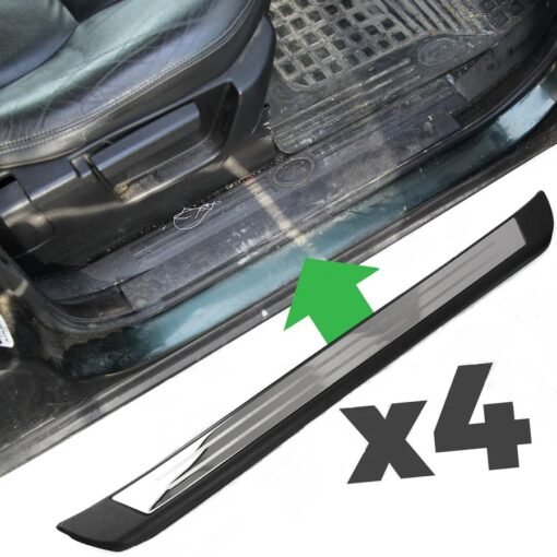 Tread Plates 4 pc - Plastic With Stainless Inset - for Land Rover Discovery 3 & 4