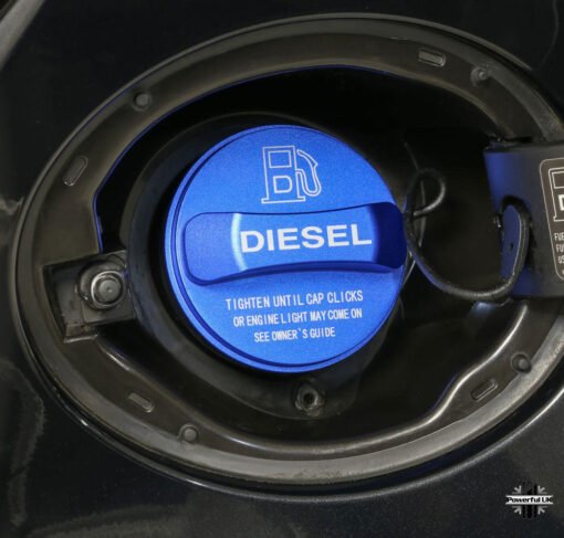 Blue Alloy Fuel Filler Cap Cover for Land Rover Discovery 3&4 Diesel