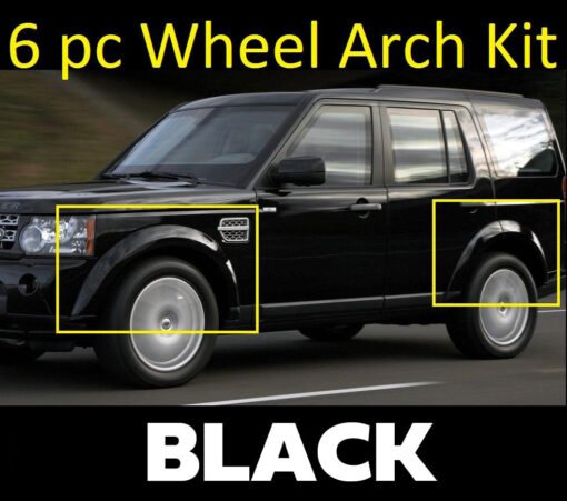 Gloss Black Wheel Arch Kit Premium Upgrade for Land Rover Discovery 3 & 4 Models 6-Piece