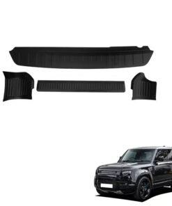 Designed Car Rear Trunk Trim Protector Black Stainless Steel for Land Rover Defender 2022