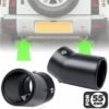 Exhaust 55mm Technical Black Exhaust Tips for Land Rover Defender L663