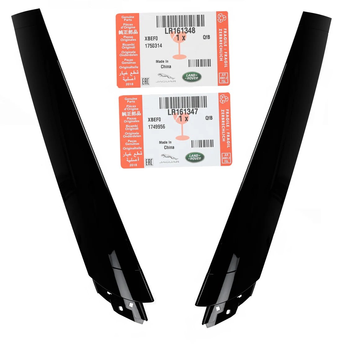 Gloss Black Genuine A Pillar Finishers Pair for Land Rover Defender L663