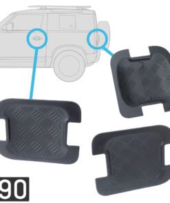 Land Rover Defender L663 90 Chequer Plate Door and Tailgate Scuff Plate Kit 2-door