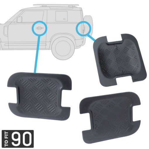 Land Rover Defender L663 90 Chequer Plate Door and Tailgate Scuff Plate Kit 2-door