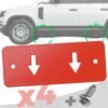 Land Rover Defender L663 Red Jacking Point Marker Plate Kit