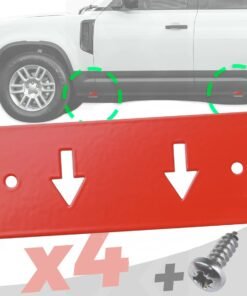 Land Rover Defender L663 Red Jacking Point Marker Plate Kit