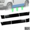 Lower Door Moulding Kit 6pc Gloss Black Aftermarket for Land Rover Defender L663 110 130