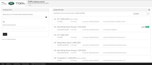 TOPIX Cloud Online Dealer Account Subscription for Jaguar Land Rover