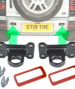 Upgrade Kit B Tow Loop with Black Loops and Red Inserts for Land Rover Defender L663