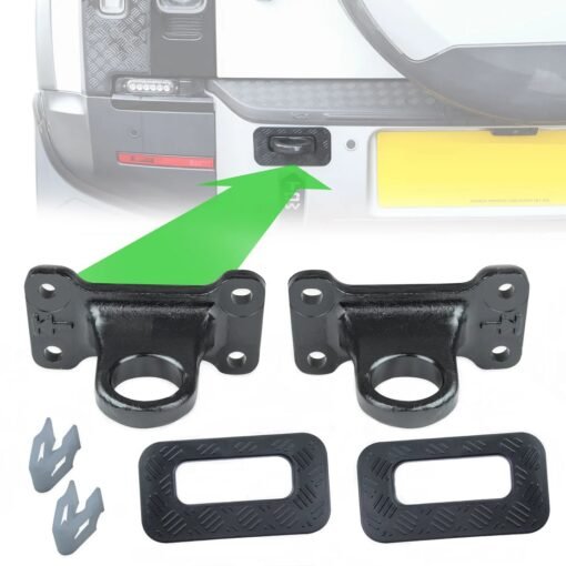 Upgrade Kit D Tow Loop with Black Loops and Chequer Surrounds for Land Rover Defender L663